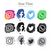 Modern-watercolor-social-media-logotype-collection