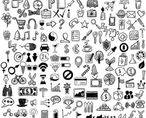 Set of sketch icons