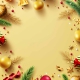 Merry Christmas and Happy New Years Golden background with golden gift box,ribbon and christmas decoration elements for Retail,Shopping or Christmas Promotion in golden style.Vector illustration