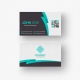 Black-and-white-business-card-with-aquamarine-details