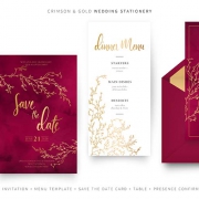 Crimson-and-gold-elegant-wedding-set