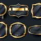luxury golden badge and labels set design