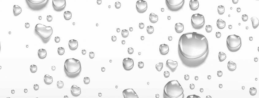 Condensation water drops on grey silver background